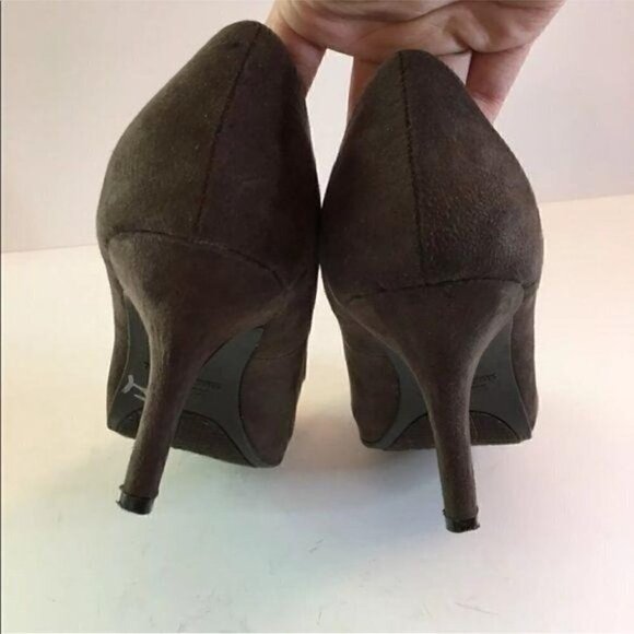 Rampage Womens Heels Size 8 Hanson Brown Peep Toe vintage 90s vegan - Picture 6 of 9